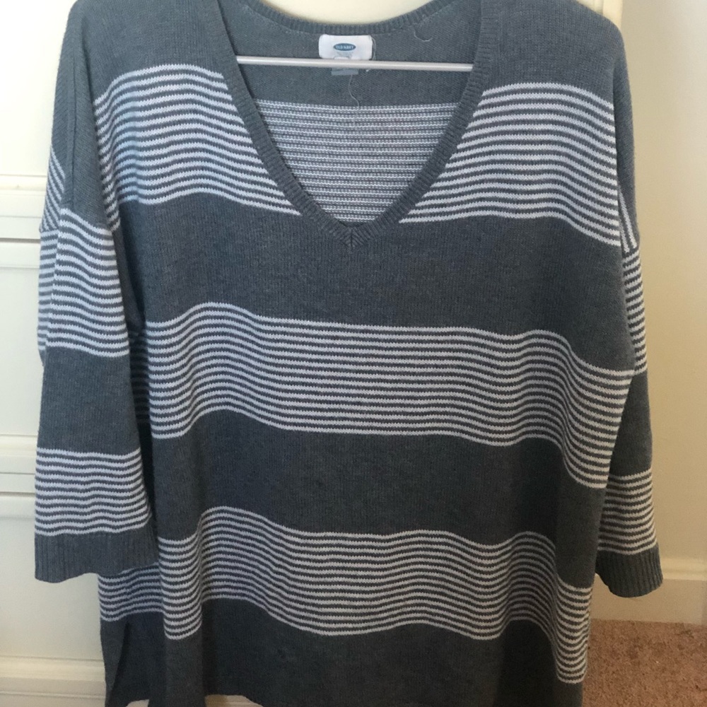 Grey and White stripped sweater